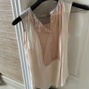LOFT Sleeveless Blouse in Soft Pink and Cream
